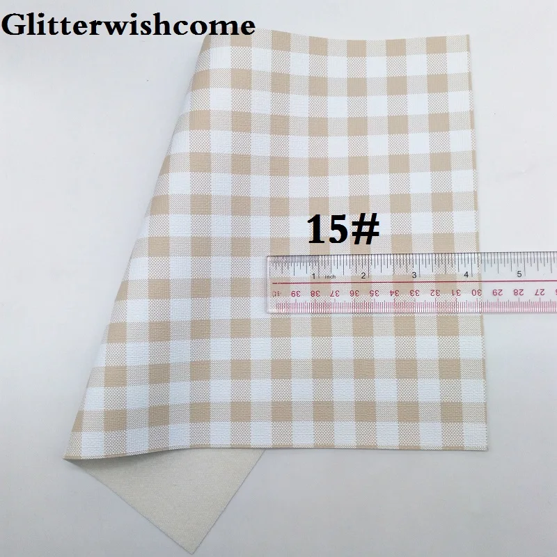 Glitterwishcome 21X29 см A4 размер винил для бантов печатные пледы тартан кожа Fabirc искусственная кожа листы для бантов, GM014A