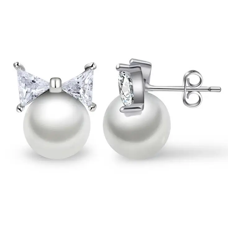 Женские серьги-гвоздики из серебра 925 пробы с жемчугом | Украшения и аксессуары