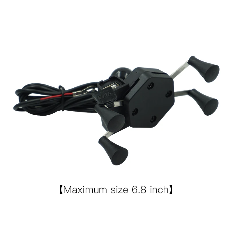 unversal motorcycle bike mobile phone stand holder with usb charger socket x type mount bracket rear view mirror for iphone free global shipping