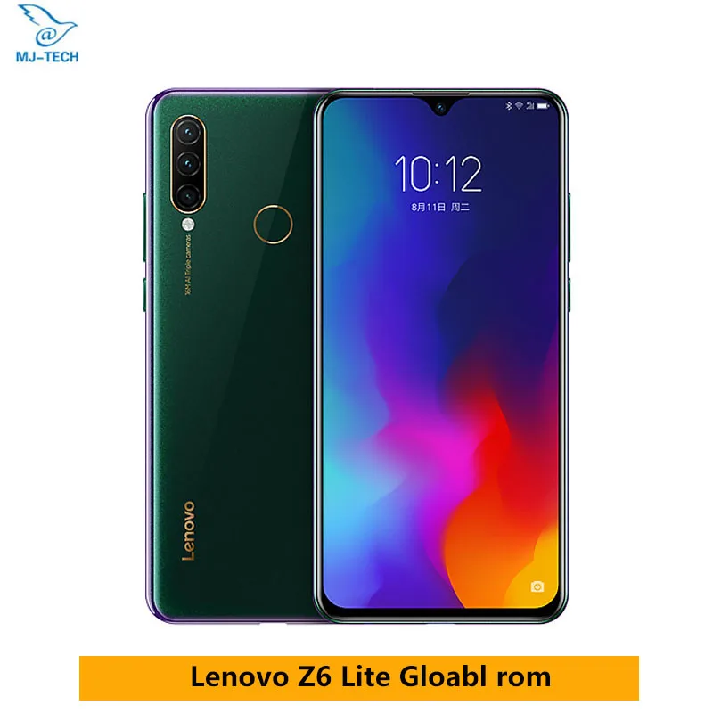 Lenovo Z6 Lite 6G 64G Global rom 6,3 дюймов 2340*1080 4050 большая батарея задняя камера 16,0 Мп+ 8,0 МП+ 5,0 МП Капля воды экран