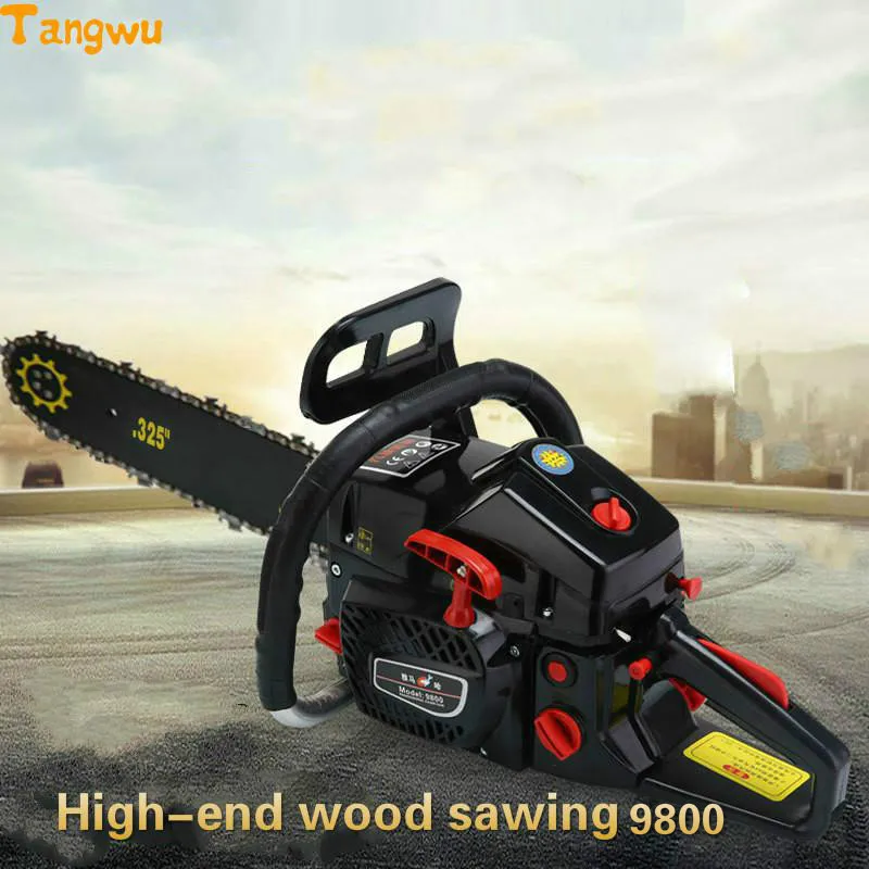 Электрическая пила 9800 большая цепная бензиновая для сада легко начать очистку