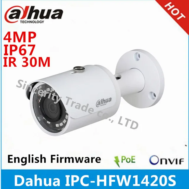 Dahua P2P камера IPC-HFW1431S 4MP IR30M IP67 Встроенный слот для sd-карты Пуля IP камера DH-IPC-HFW1420S wifi камера