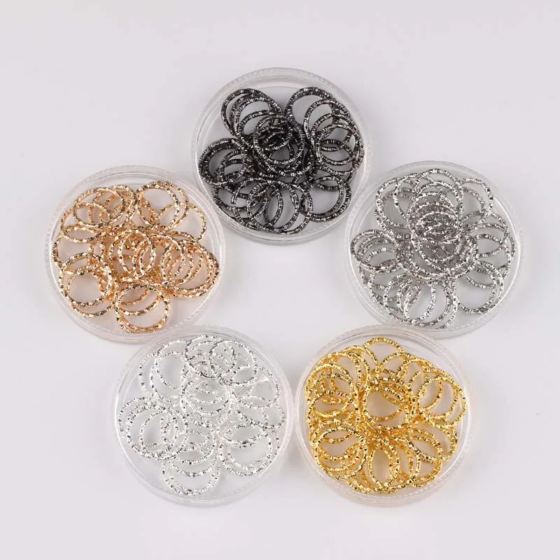 

15mm Embossing Iron Metal ring Ornament accessories Connection ring 50pcs