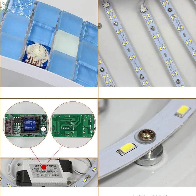 Средиземноморская Светодиодная потолочная лампа для спальни 36 Вт лента теплая