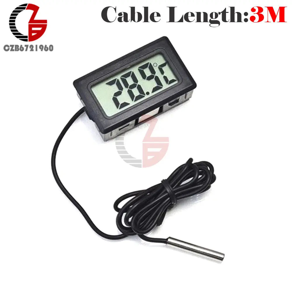 

TPM-10 FY-10 2 м 3 м 5 м светодиодный цифровой термометр датчик температуры детектор тестер 5 в 12 В для автомобиля в помещении детский инкубатор для ванны