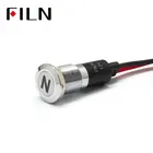 FILN 12 мм приборной панели автомобиля нейтральный знак символ led красный желтый белый синий зеленый 12v Светодиодный индикатор с кабелем 20 см