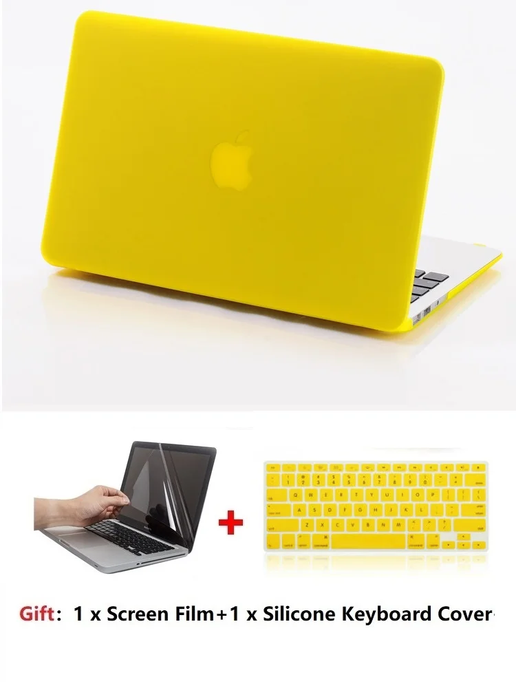 Новый матовый чехол для ноутбука + защита экрана (подарок) клавиатуры Apple Macbook Pro