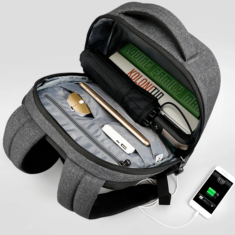 Tigernu марка USB зарядки рюкзак мужчины свет тонкий минималистский моды женщины рюкзак мешок школы 1" 17" рюкзак для ноутбука
