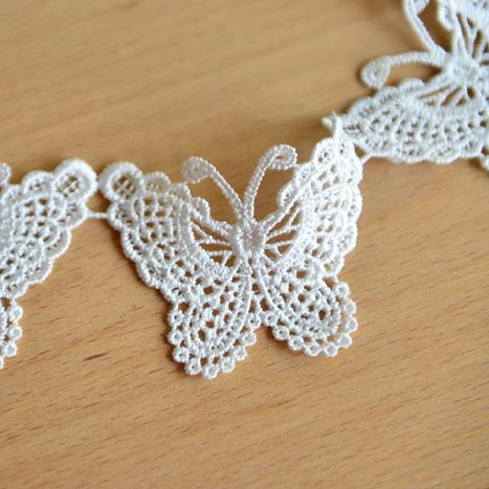 12 шт. кружевные бабочки нашивки для одежды аксессуары экспорта тонкий белый бант