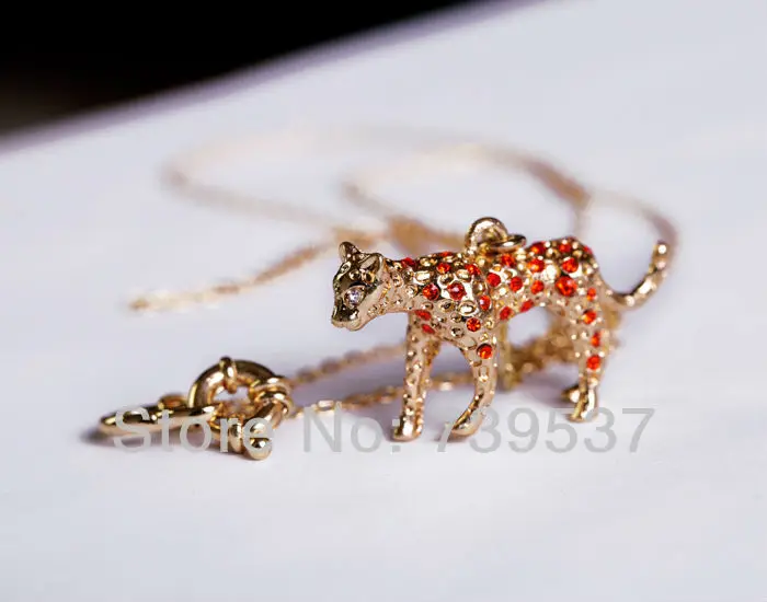 Xl00143 длинное стильное польское ожерелье золотого цвета с гепардом аксессуары для