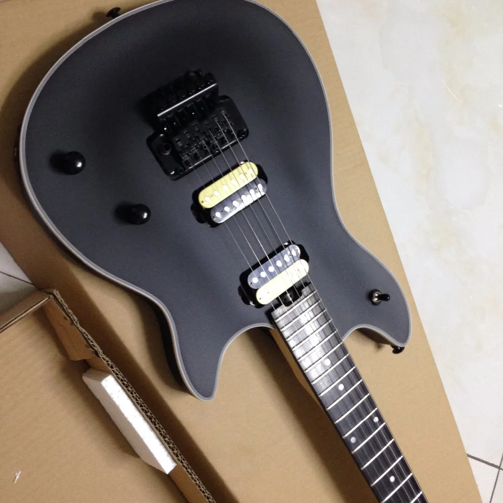 Хорошее звучание Горячая электрогитара JS-43 EVH Вольфганг Черный матовый цвет ручной работы высокое качество липа