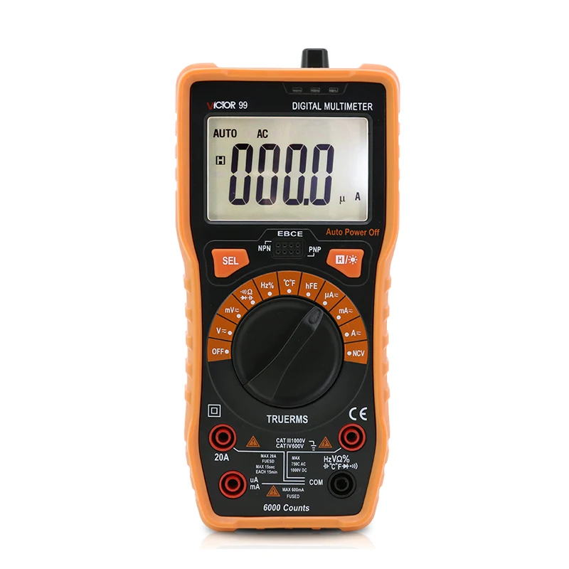 VC99 Новый VC97 1000 в цифровой мультиметр DC AC Автоматический диапазон температура