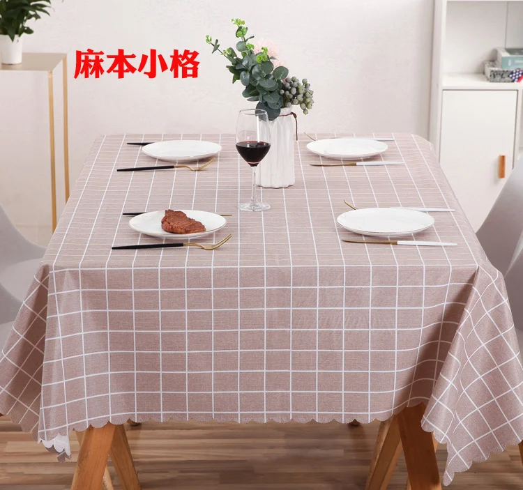 Клетчатый ПВХ чехол для стола защитный серый стол водонепроницаемая