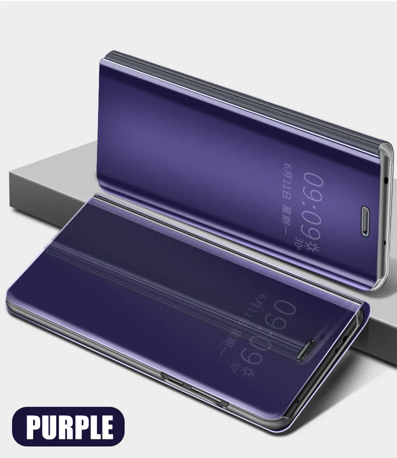 Purple blue Умный зеркальный флип-чехол для телефона для Xiaomi Redmi 6 6A 6 Pro 4A 4X5 плюс S2 Clear View Обложка для Redmi Note 3 4 4X 5A 5 6 iPad Pro - Цвет: Purple blue