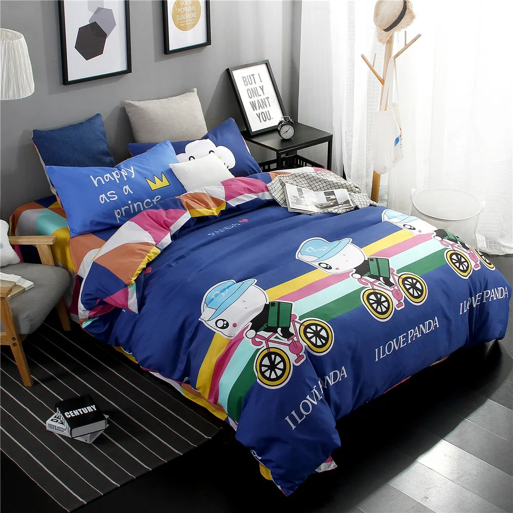 Cartoon cute bear home textiles comfortable bedding sets duvet cover bed sheet pillow case twin full queen King size bedclothes | Дом и сад