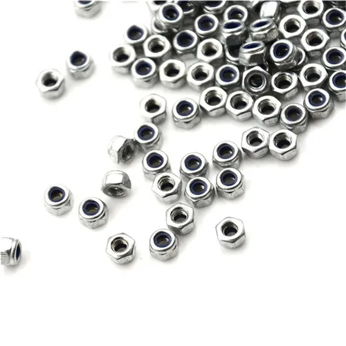 

100Pcs Stainless Steel Silver Tone Nylock Nylon Insert Hex Lock Nuts M3 x 0.5mm