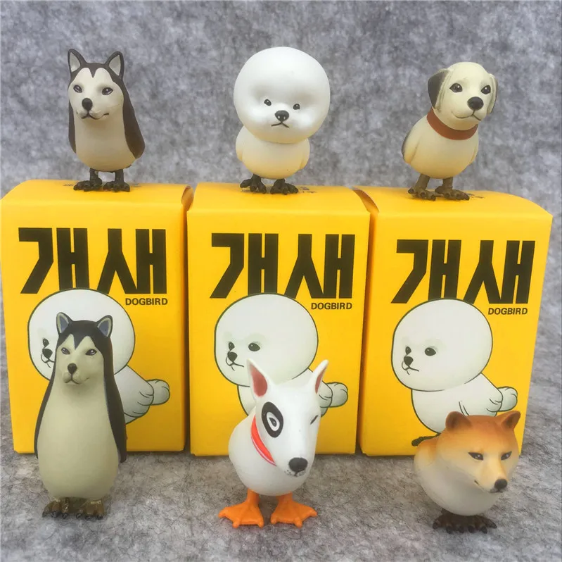 Цвет упаковка коробки 6 шт./компл. DOGBIRD capsule Модели Игрушек 4 см мини кукла для детей Творческий SQUINKIES детский подарок