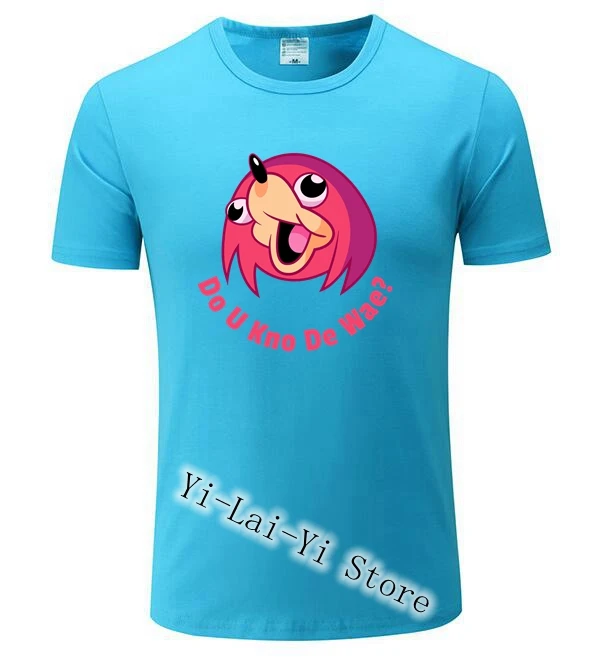 У Kno De Wae? Kawaii интернет мем мужские футболки забавные Wae Мужская футболка Ugandan Knuckles