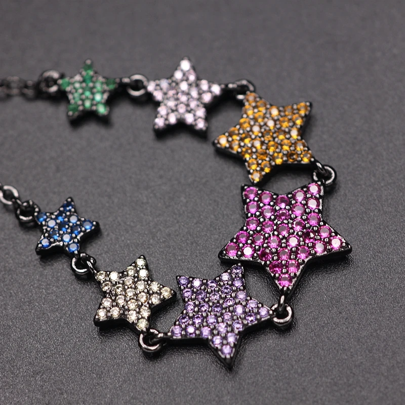 Ожерелье чокер женское позолоченное с фианитами и звездами|Ожерелья подвеской| |