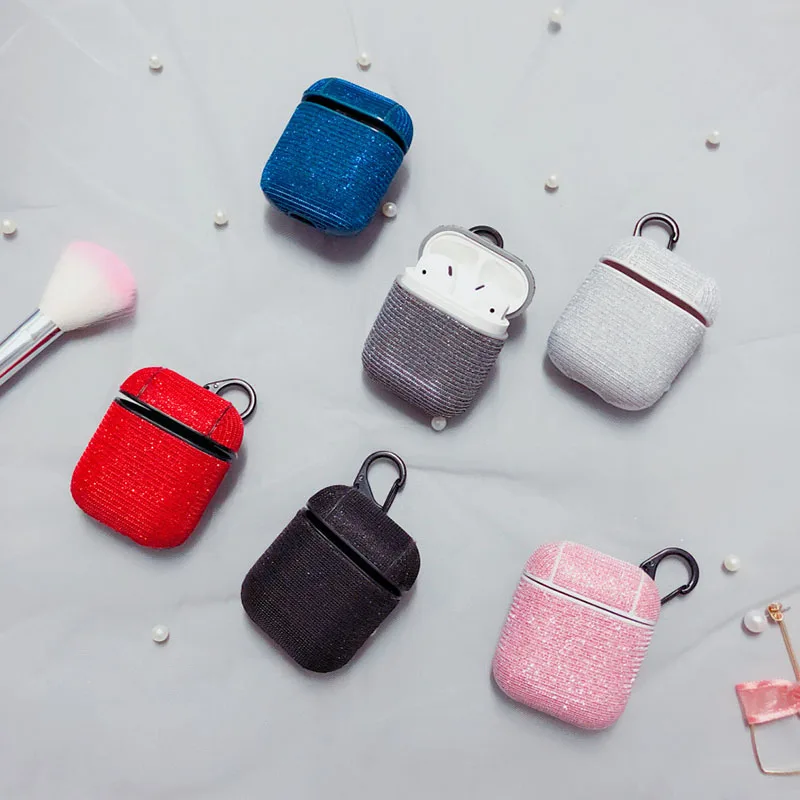 Роскошный блестящий чехол для наушников Apple AirPods Bluetooth наушники аксессуар кожаный
