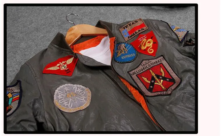 Мужская зеленая кожаная куртка пилота размера плюс 6XL из натуральной овчины, приталенная русская военная куртка Авиатор, кожаная куртка