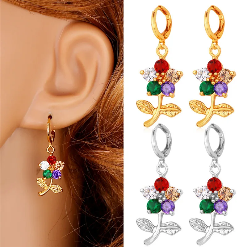 Женский комплект с цветком серьги и ожерелье модный желтый золотой цветной