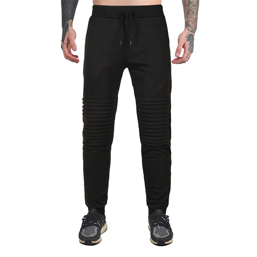 New Autumn Casual Sportswear Pants Fashion Elastic Male Trousers gray Jogger Solid Pleated Design Outdoors Jogger|designer jogger|fashion joggersgray