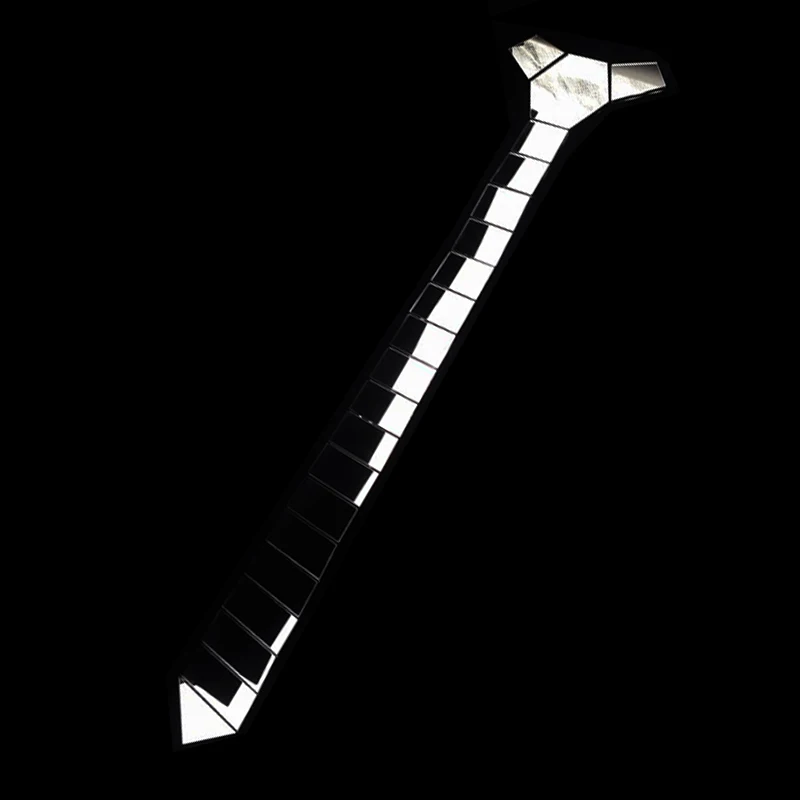 Глянцевый серебристый цвет плексиглассовое зеркало классический мужской модный галстук в полоску в клетку аксессуар для официальных деловых костюмов на свадебный подарок.