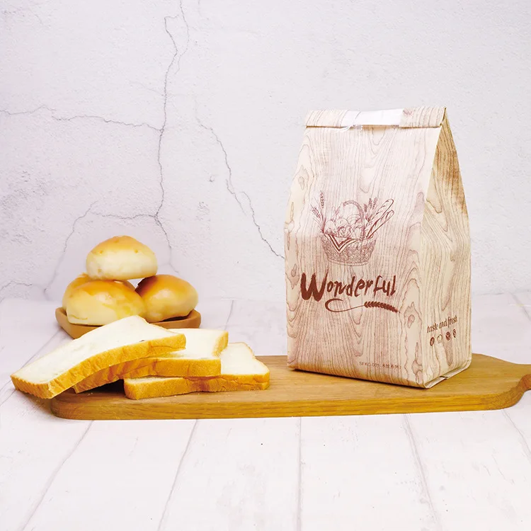 50Pcs Kraft Paper Bread Packing Bag Baking Toast Takeaway Food Package Cake Wedding Party Decor with Display Window | Дом и сад