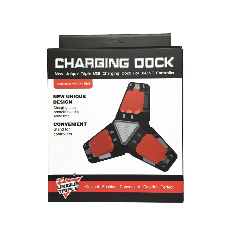 Гладить Треугольники LED 3USB Порты Игровые Зарядные устройства Зарядка Док станция