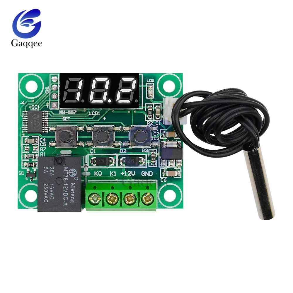 W1209 AC 110 V-220 V светодиодный цифровой термостат контроль температуры термометр термо контроль ler модуль переключателя w/источник питания AC-DC - Цвет: DC 12V White