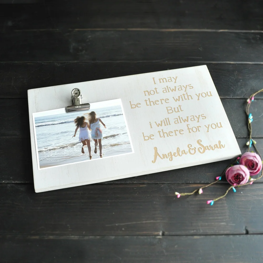 Индивидуальная фоторамка персонализированная с зажимом деревянная подарок для