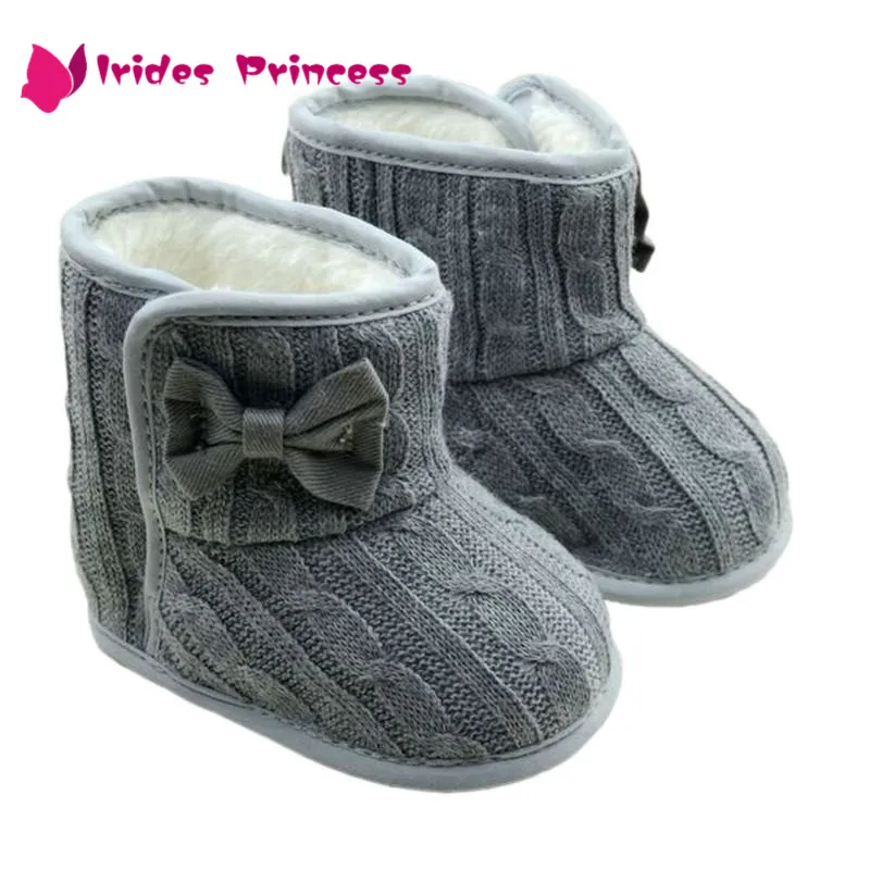 

2017 Winter Warm First Walkers Baby Ankle Snow Boots Infant Crochet Knit Fleece Baby Shoes For Boys Girls