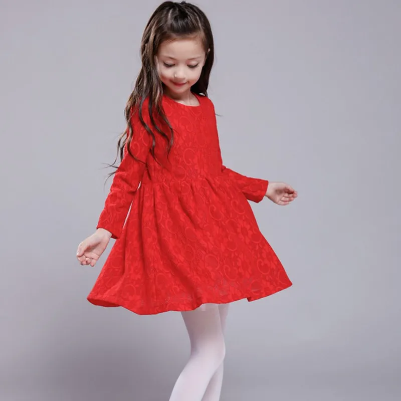 Детское кружевное платье с длинным рукавом 25 Вт весна-осень | Детская одежда и