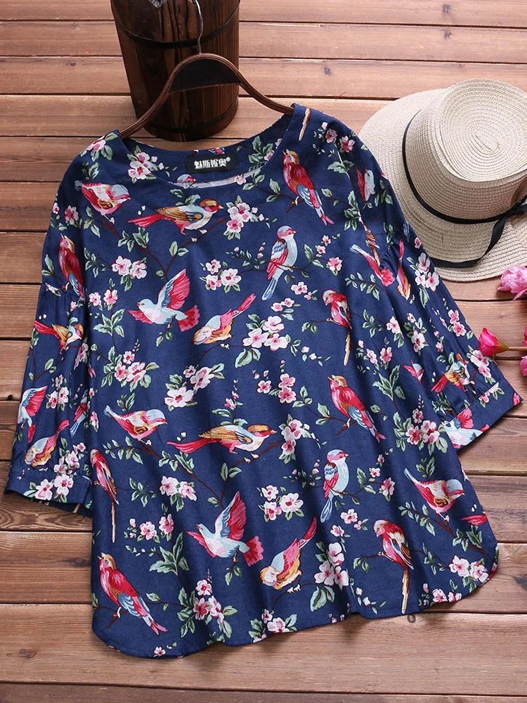 Женская Свободная блузка из хлопка и льна белая большого размера с рукавом 3/4