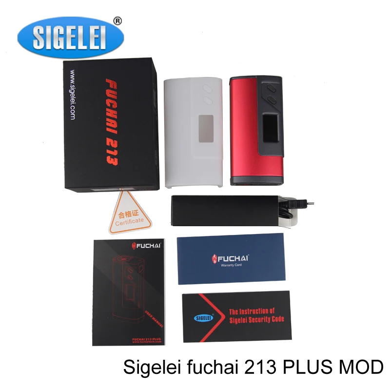 1 шт. Оригинал sigelei fuchai 213 плюс mod Вт TC VAPE Электронные сигареты испаритель подарок VS
