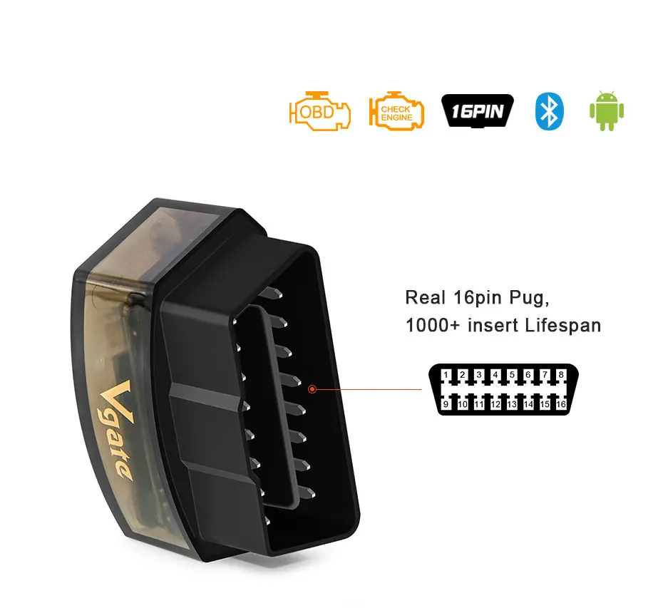 Vgate icar pro OBD2 ELM327 Bluetooth Автомобильный диагностический OBD OBD2 сканер elm 327 OBDII считыватель кодов odb2 диагностический адаптер Лидер продаж