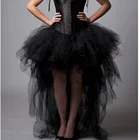Черная Тюлевая юбка Hi Lo, Асимметричная Макси-юбка с драпировкой в готическом стиле, длинная юбка-пачка для взрослых, юбка с высоким и низким вырезом, различные цвета на заказ