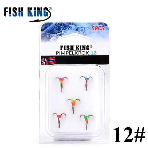 FISH KING ледяные рыболовные крючки 5 шт./лот из высокоуглеродистой стали рыболовные крючки для мягкой приманки джиг голова колючая крючок для рыболовные принадлежности PESCA - Цвет: Красный