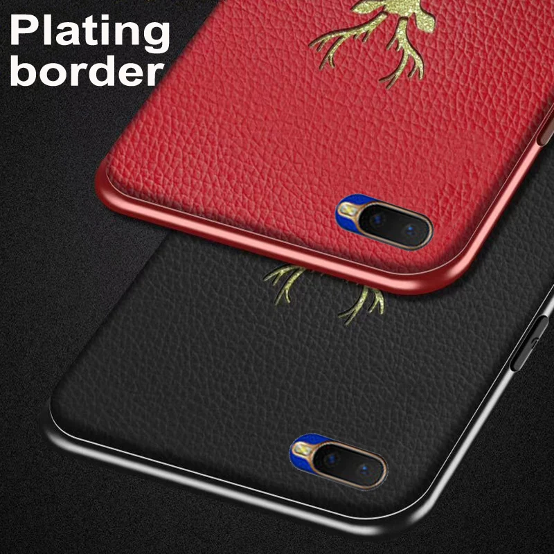 Casing For OPPO K1 Case Plating border leather Soft phone case K 1 protective Cover OPPOK1 Glitter deer back cases | Мобильные
