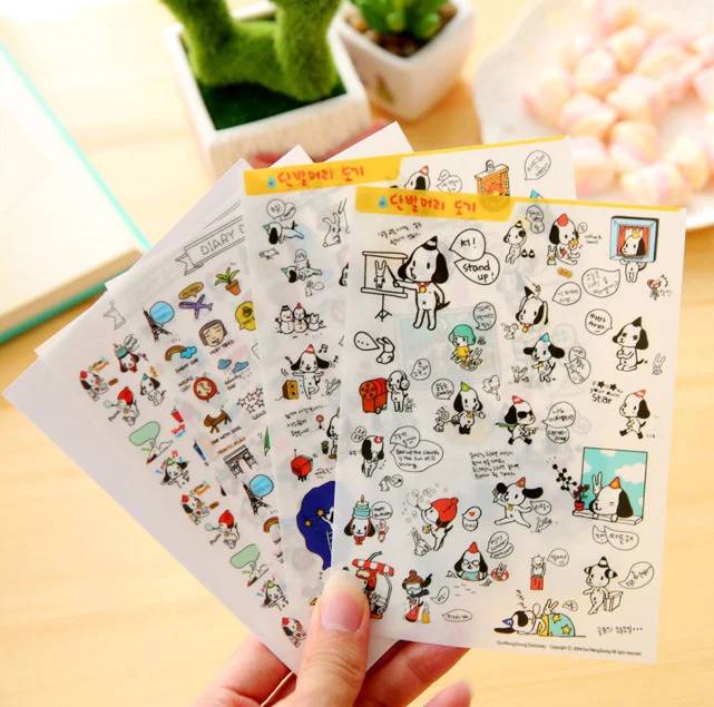 4 шт. наклейки органайзеры в виде собаки|diary stickers|calendar diaryplanner scrapbook |