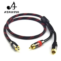 ataudio hifi rca female to 2 rca male audio cable 4n pure copper one to two subwoofer amplifer rca cable
