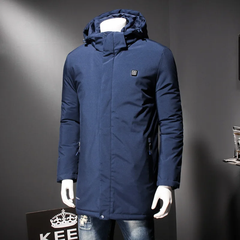 Большие размеры 8XL 7XL 6XL 5XL 4XL 3XL зимняя куртка мужская зимняя хлопковая одежда на молнии электрическая теплая снимающаяся шляпа
