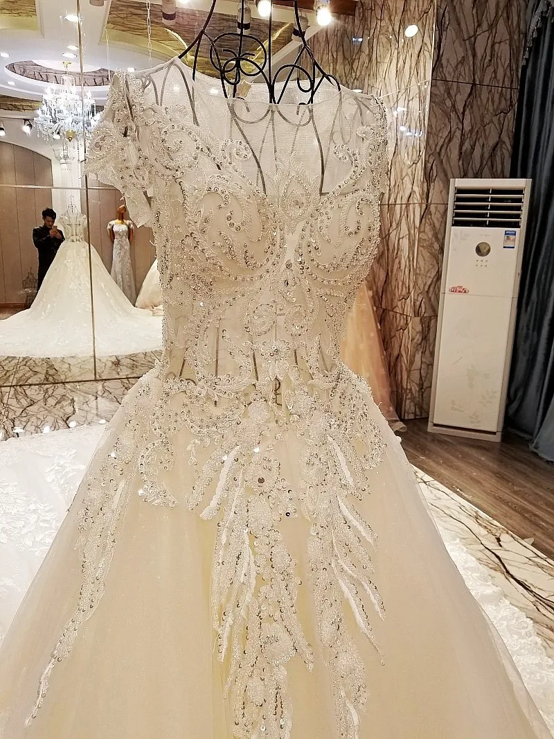 LS64561 свадебное платье прозрачная задняя конструкция 2018 застежка-молния закрытие