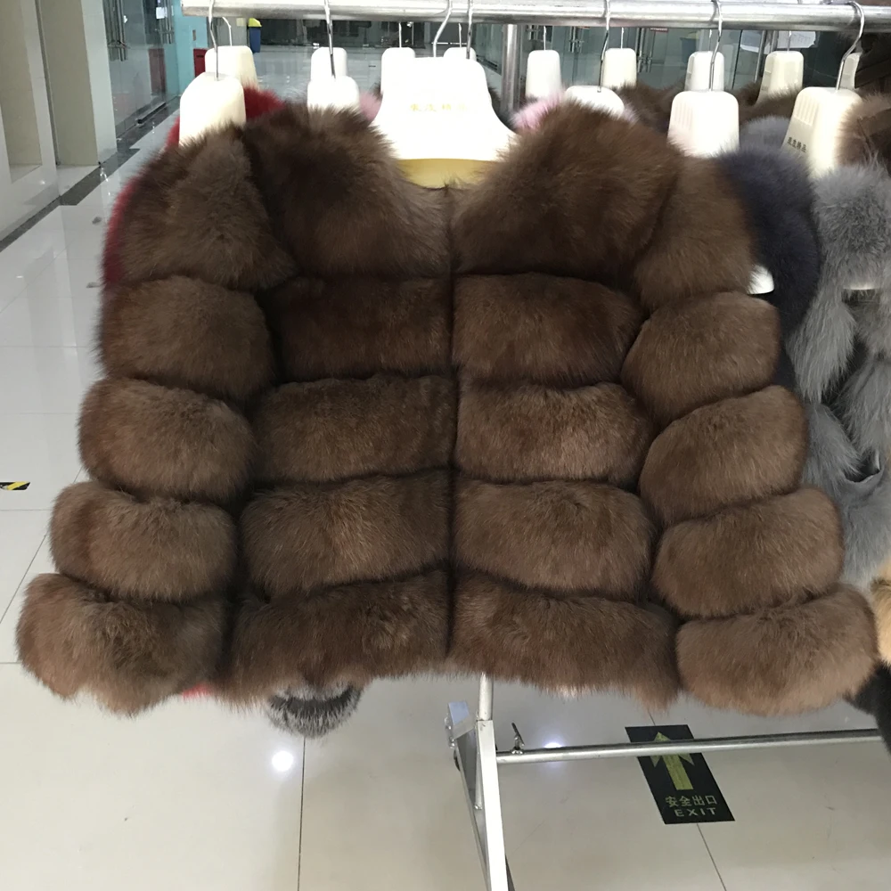 Лидер продаж Для женщин натуральный Лисий мех пальто развивающий коврик для