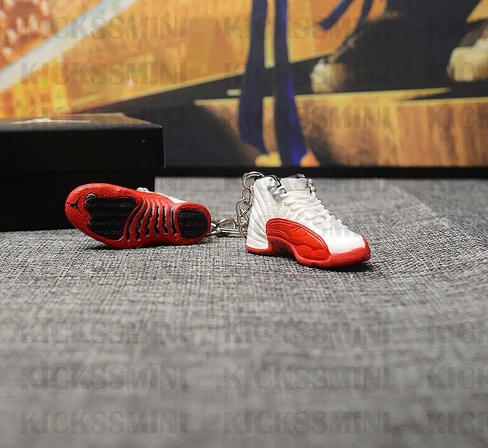 Дропшиппинг Air Jordan 1" Вишня" брелок с кроссовком 1/6 масштаб 3D Мини кроссовок JORDAN Брелок В Форме куклы аксессуар