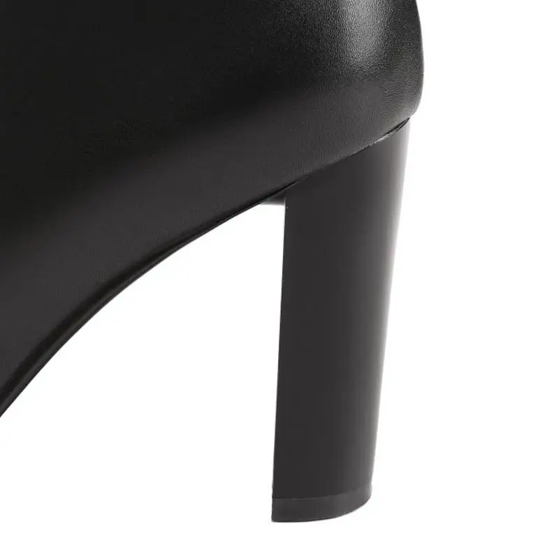 RizaBina/женские сапоги до колена зимняя обувь из натуральной кожи женские теплые