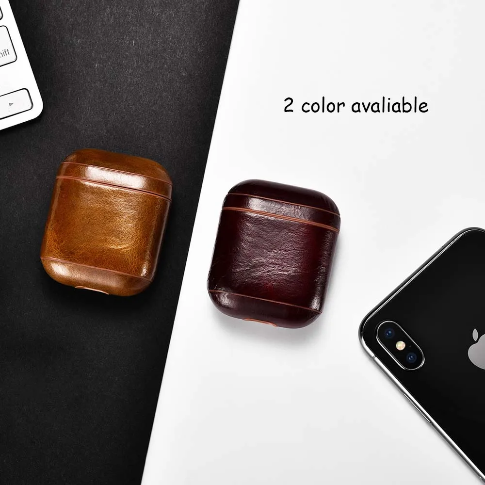 JINSERTA чехол для наушников из натуральной кожи для AirPods, Защитные чехлы для наушников, коробка, Bluetooth, беспроводная сумка для наушников
