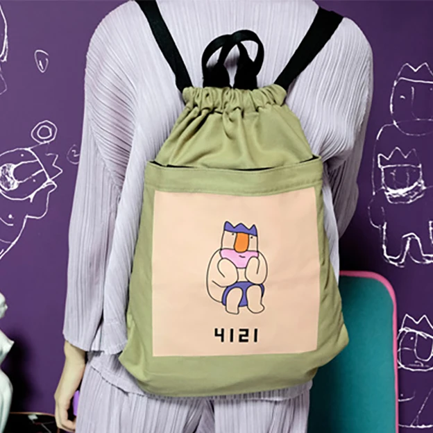 Модный новый дизайн женские холщовые рюкзаки сумка на шнурке Женский