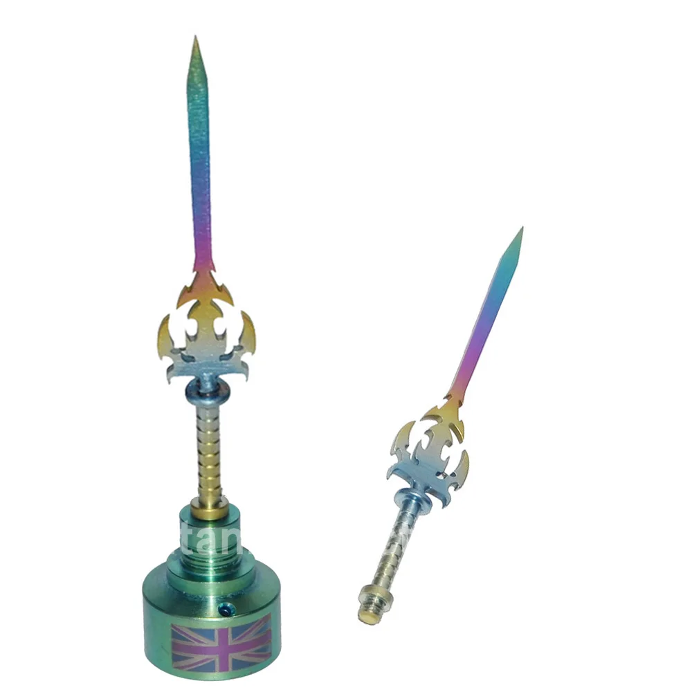 

colorfull Titanium carb cap GR2 Titanium Nail Carb Cap with different dabbers England falg mark